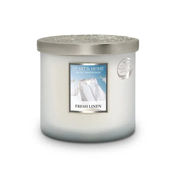 Heart and Home Ellipse Fresh Linen Multi Wick Candle 2