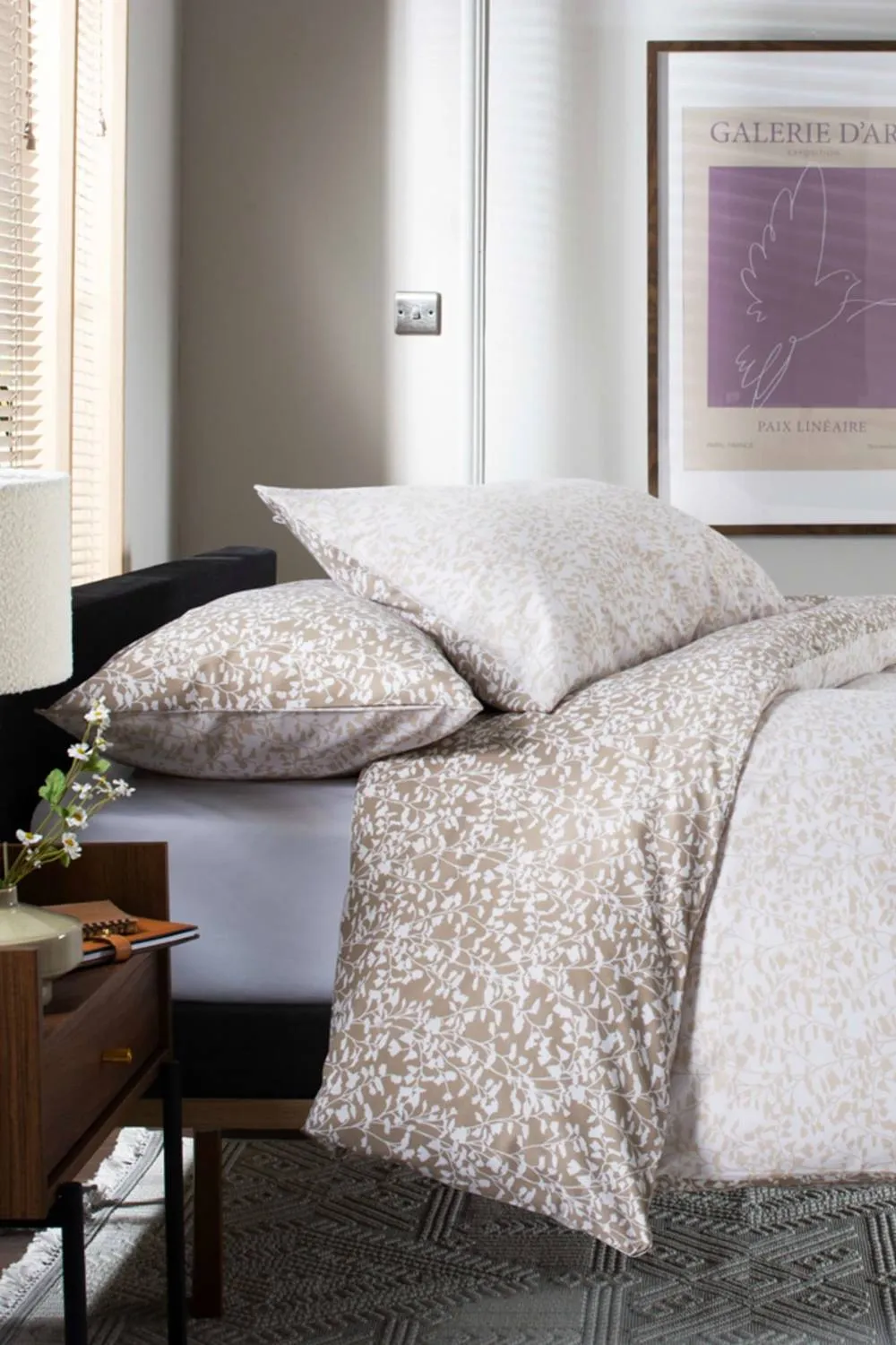 Deyongs Elsie Floral Printed Easy Care Cotton Duvet Set in Natural 4