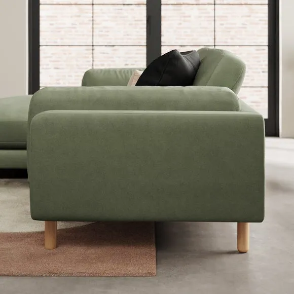 Newton Matte Plush Velvet Corner Chaise Sofa 2