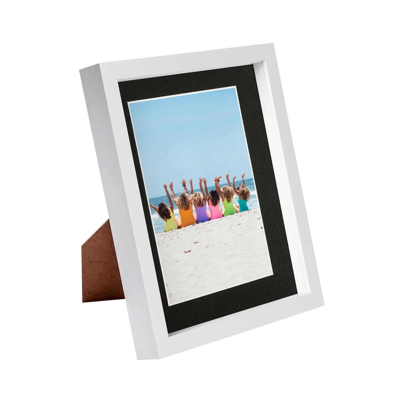 Nicola Spring 8x10" White 3D Box Photo Frame 5x7" in Black