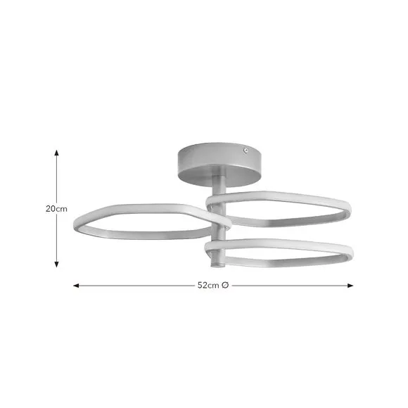 Puddle 3 Light Adjustable Semi Flush LED Ceiling Light 5
