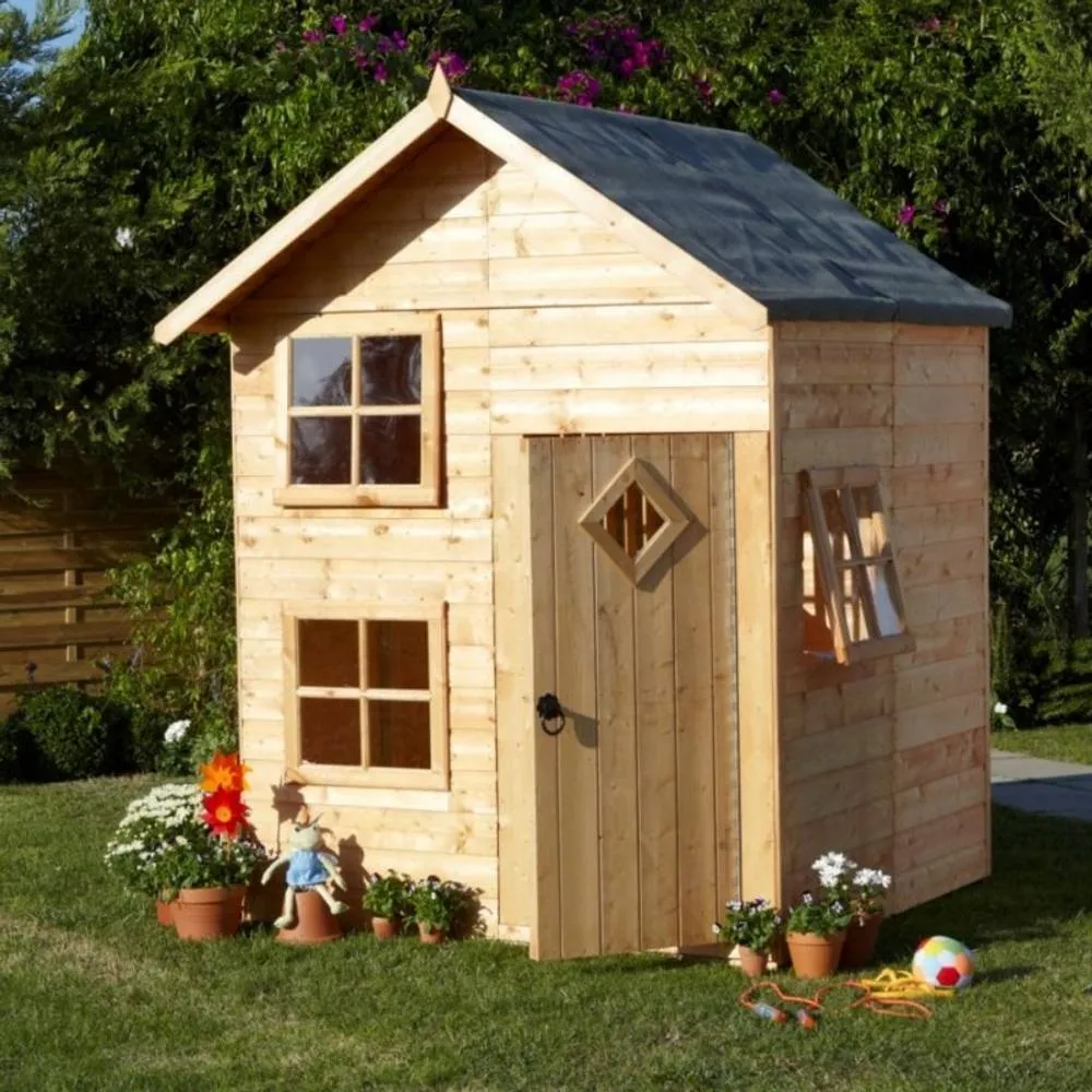 Shires Croft Playhouse Kid's Wendy House in Brown
