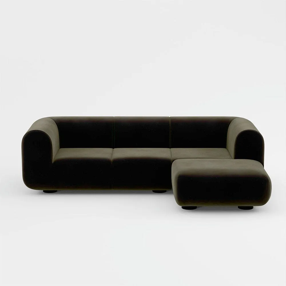 Tom Dixon Plump Corner Sofa Config 5 Royal 162 Black Legs 2