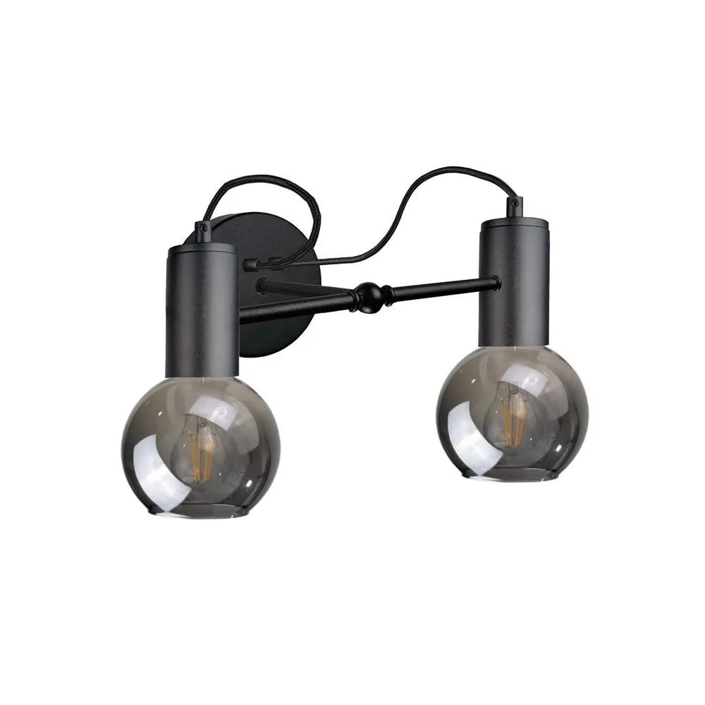 Netlighting Liv Wall Lamp Black 25cm 2x E27