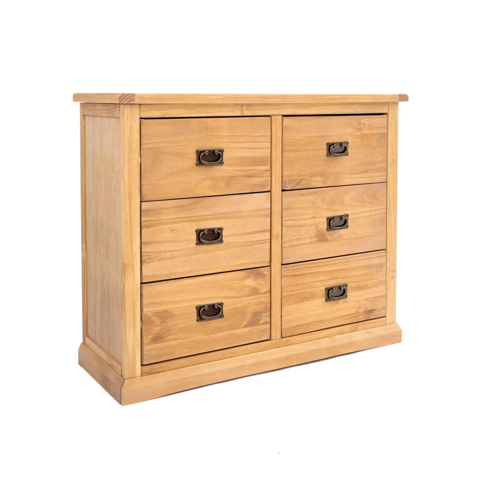 Cabinet Bits Lucca 6 Drawer Chest of Drawers Bras Drop Handle in Light Brown 2