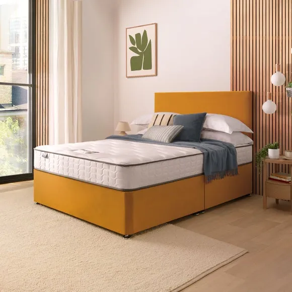 Silentnight Divan Bed With Velvet Paris Headboard and 800 Pocket Sprung Mattress 1