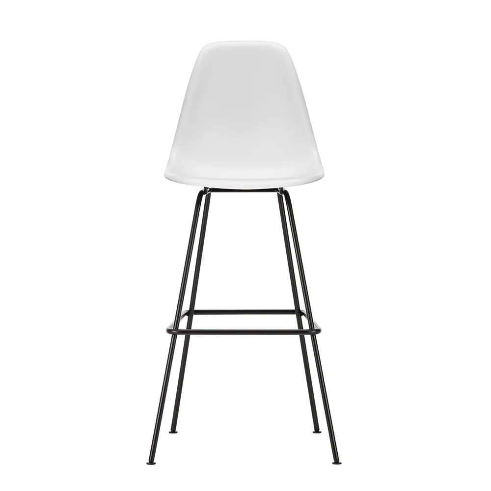Vitra Eames Plastic Stool RE High Cotton White Basic Dark Powdered Legs