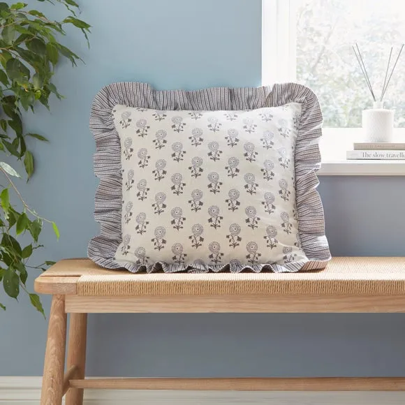 Lizzy Tile Frilled Square Cushion Cover 1