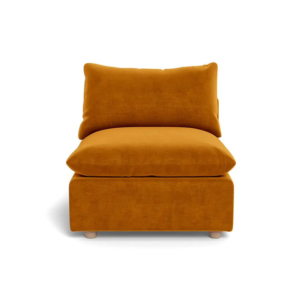 Heal's Astrid Single Unit Smart Luxe Velvet Cognac Natural Beech Feet 1