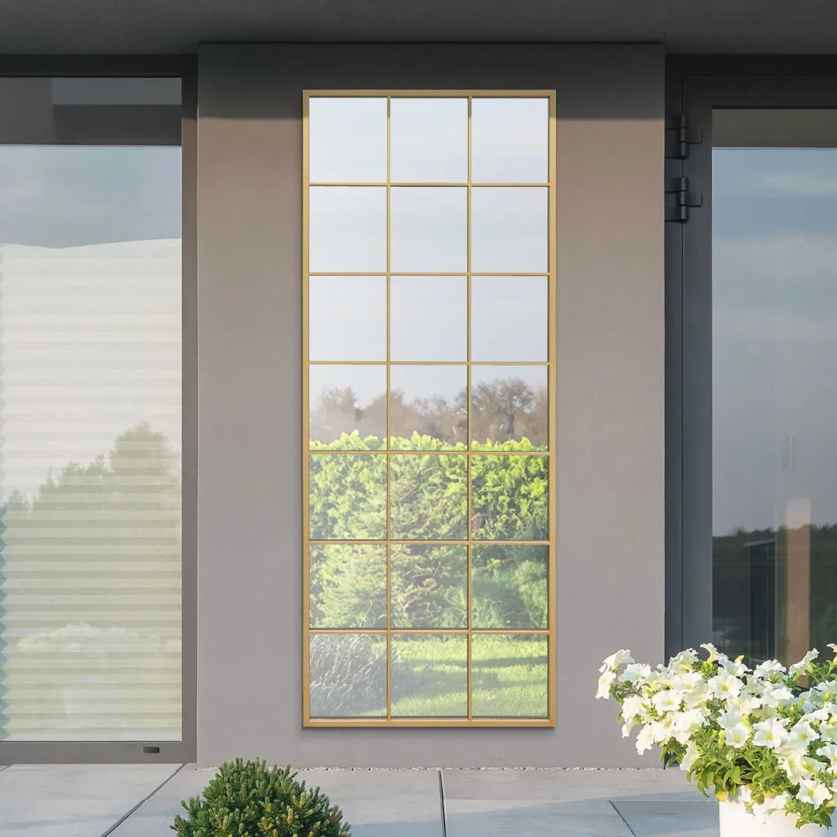 MirrorOutlet Gold Modern Window Garden Wall Mirror 79" X 31" (200CM X 80CM) 6