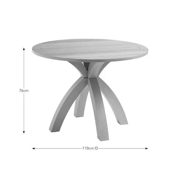 Xavi 4 Seater Round Dining Table, Oak 6