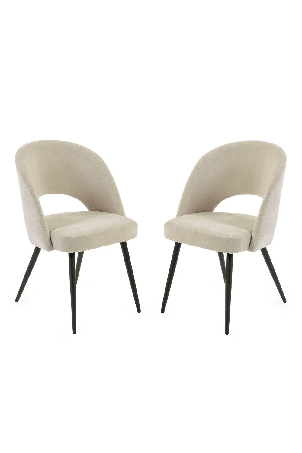 Julian Bowen Ella Curved Back Upholstered Dining Chair (Set of 2) in Beige 6