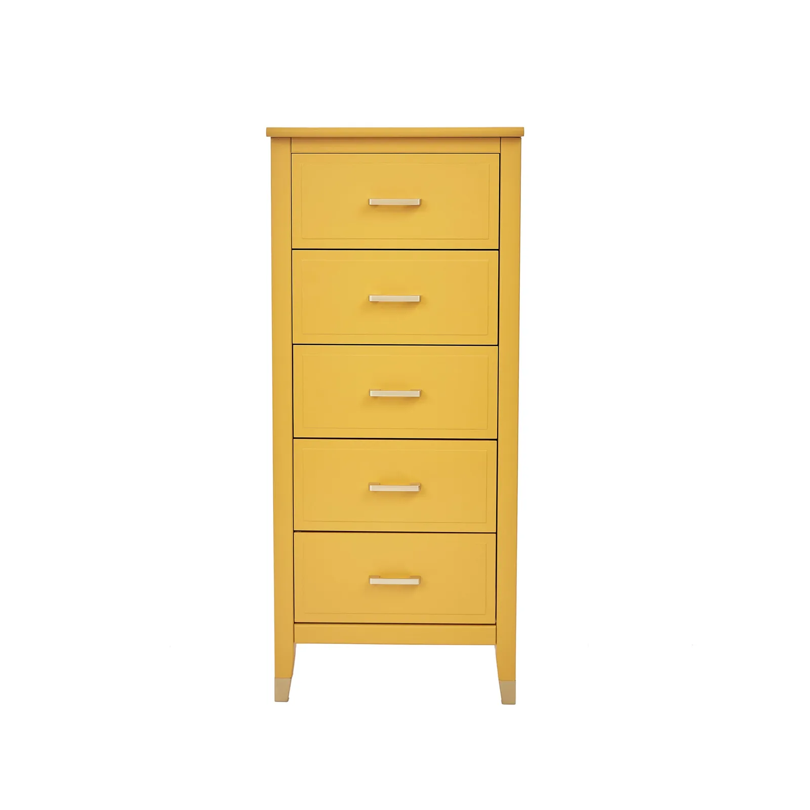 Cabinet Bits Palazzi 5 Drawer Narrow Chest of Drawers in Mustard 2