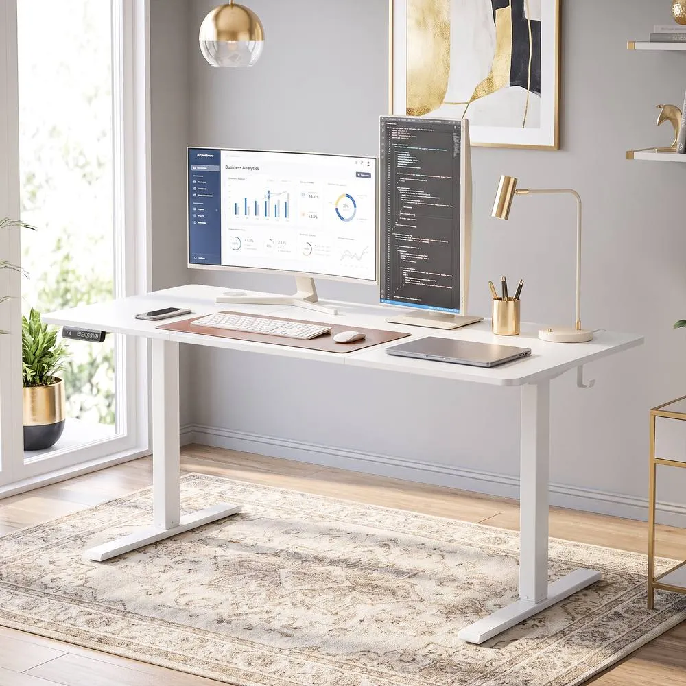 HOMCOM Standing Desk Memory Control Adjustable White 2
