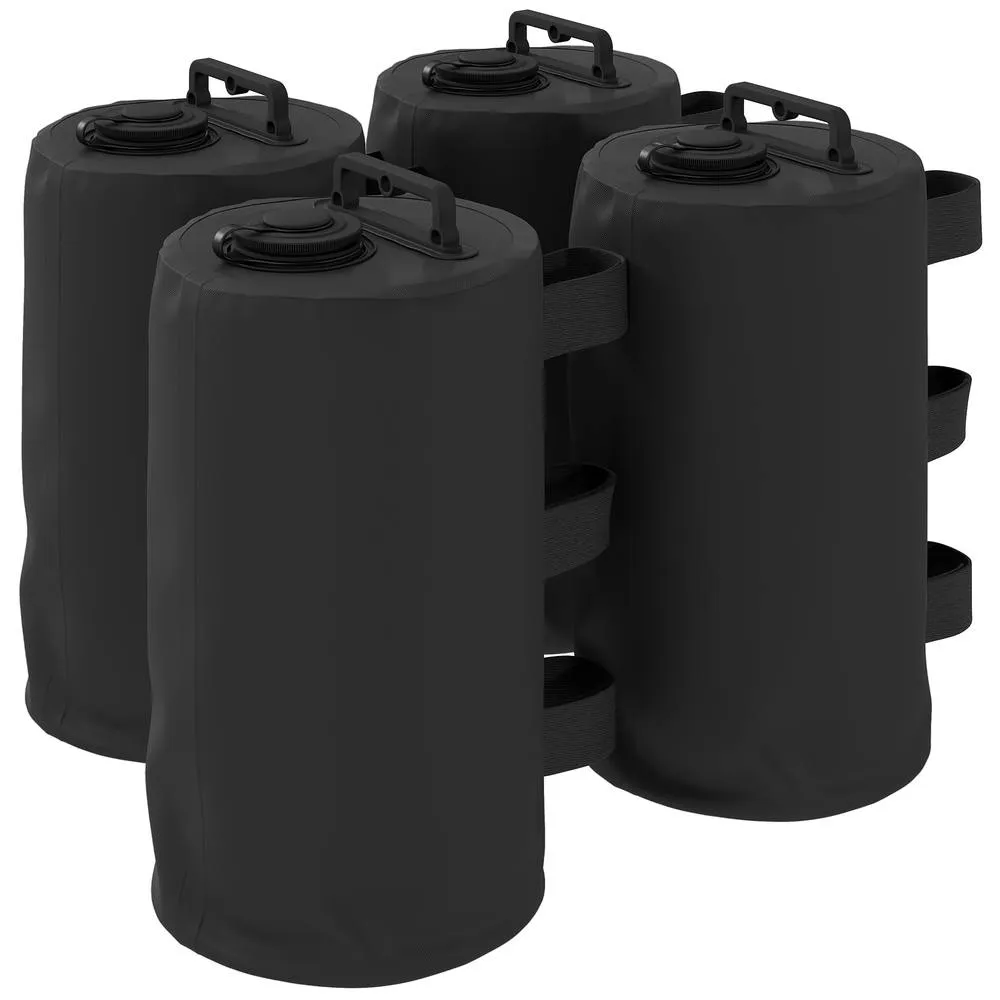 OUTSUNNY Set of 4 Gazebo Water Weights Bags, 500D Sand Weights, Black 2