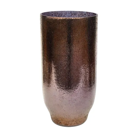Opulent Tall Metallic Glass Vase