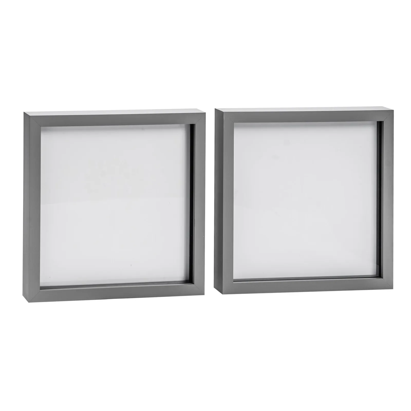 Nicola Spring 3D Box Photo Frames - 10 x 10" - Pack of 2 in Grey