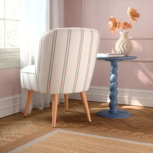 Elsie Scallop Stripe Cocktail Chair 2