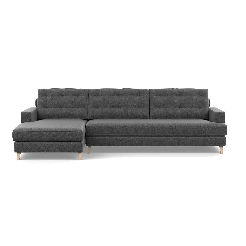 Heal's Mistral Left Hand Facing Corner Sofa Melton Wool Granite Natural Feet 1