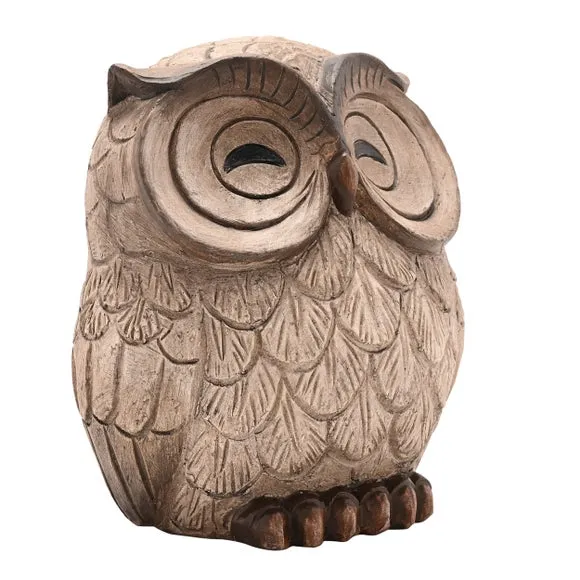 Country Living Wood Effect Sleeping Owl Ornament 3