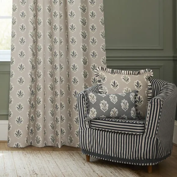 Sanderson Sessile Leaf Pencil Pleat Curtains 4