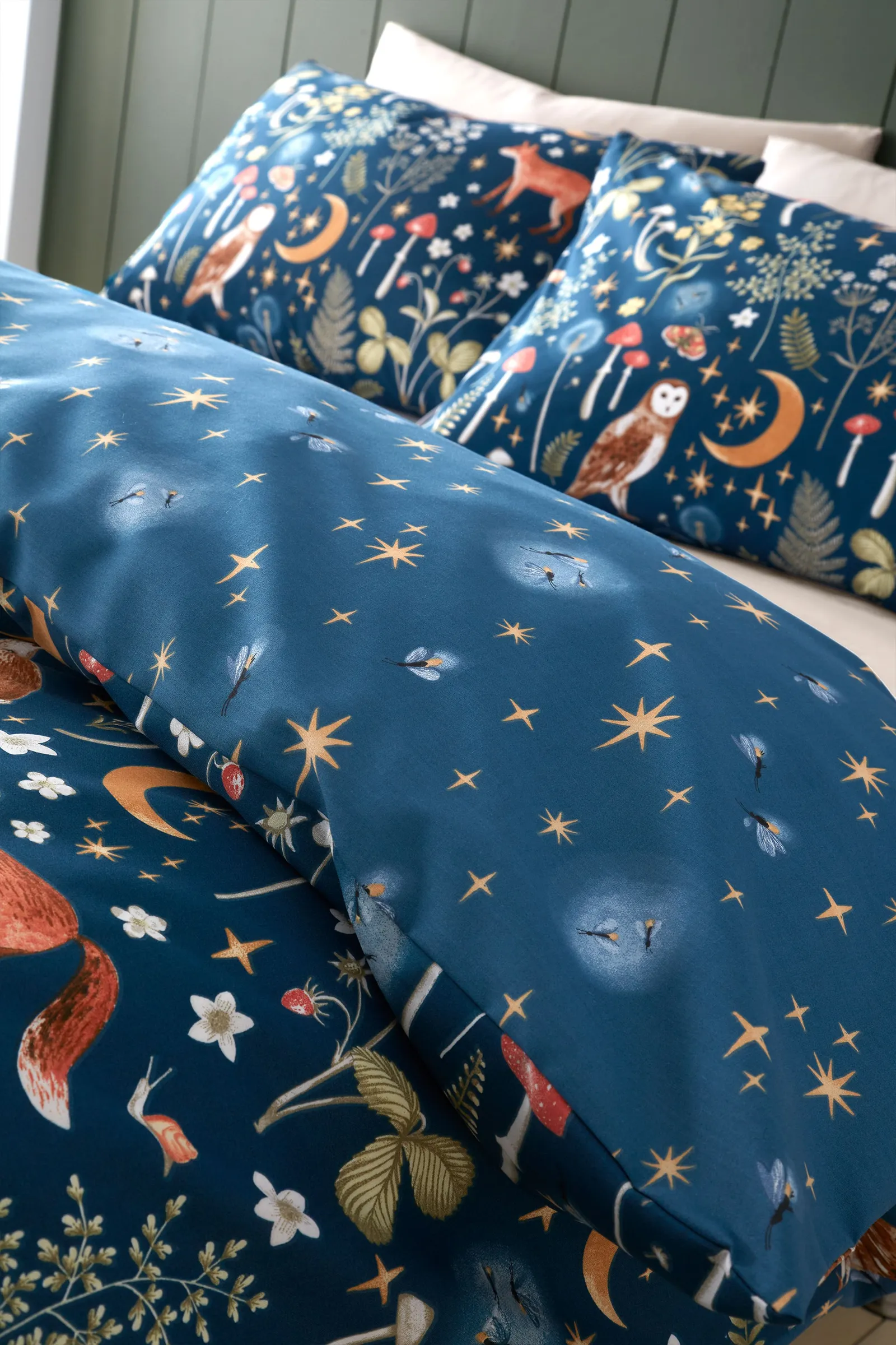 Catherine Lansfield 'Enchanted Twilight Animals' Reversible Duvet Cover Set in Navy 4