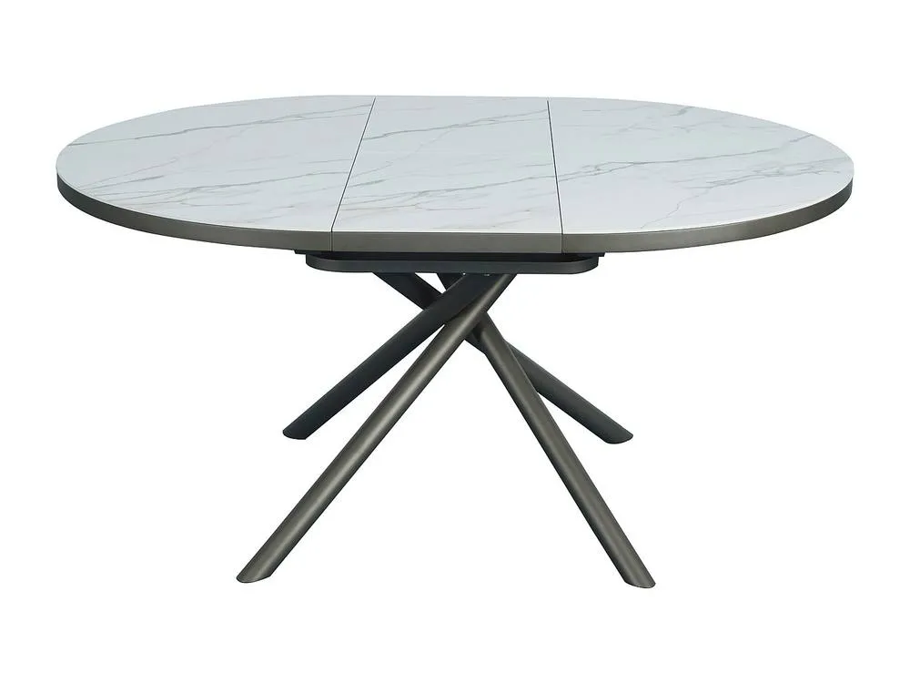 Vente-unique Extendable Dining Table for 4 To 6 People In Ceramic, MDF & Metal in White 6