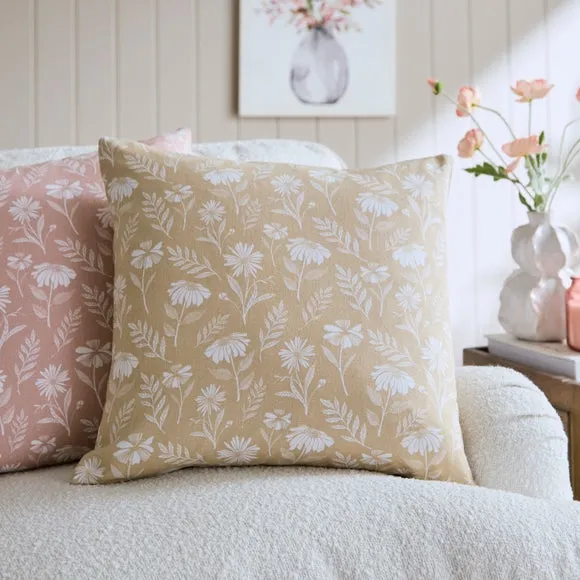 Timeless Floral Cotton Square Cushion Cover