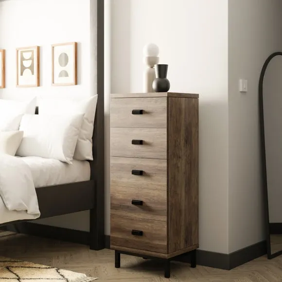 Fulton Tall 5 Drawer Chest, Pine Effect