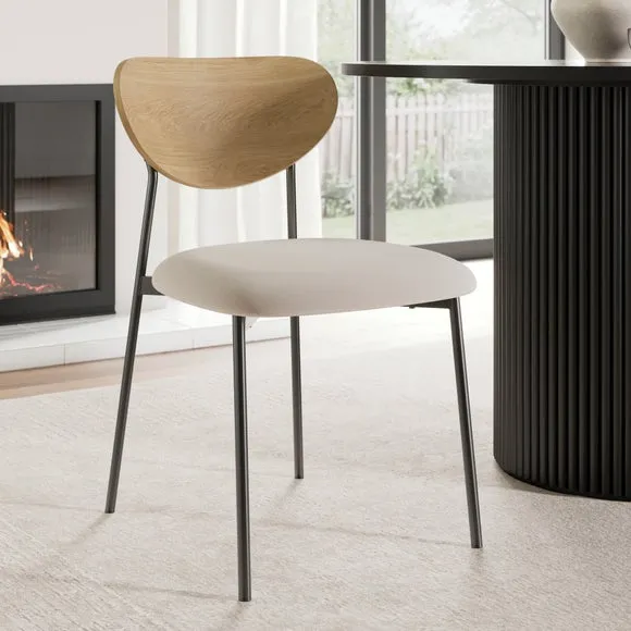 Finn Curved Back Dining Chair, Fabric