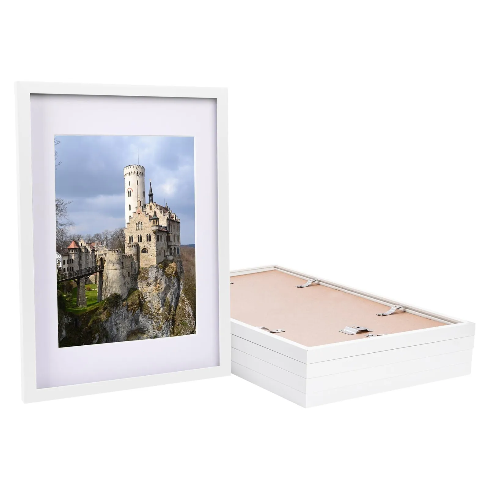 Nicola Spring 5x Photo Frame with White A4 Mount - A3 (12" x 17") Picture Display 1