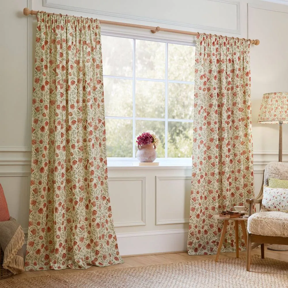 Voyage Maison Elai Fully Lined 100% Cotton Pencil Pleat Curtain Pair 2