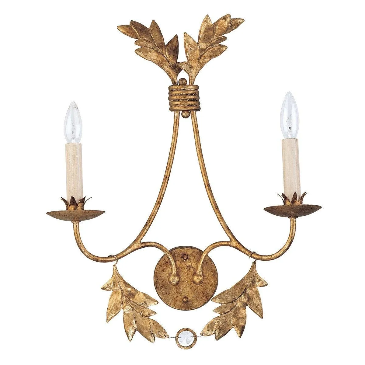 Netlighting Sweet Olive 2 Light Indoor Candle Wall Light Gold E14