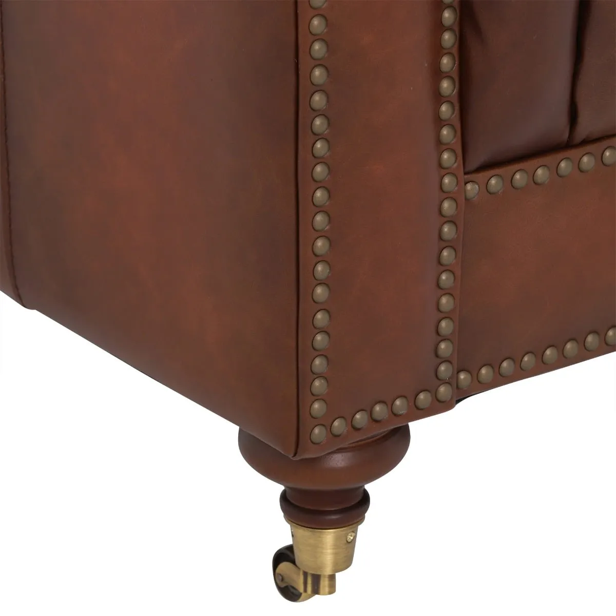 Ullswater 3.5 Seater Leather Chesterfield Sofa, Brown Fabric | Barker & Stonehouse 6