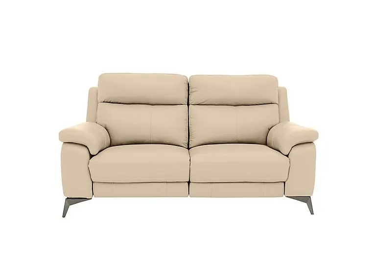 Missouri 2 Seater Leather Recliner Sofa with Power Headrest - BV Bisque