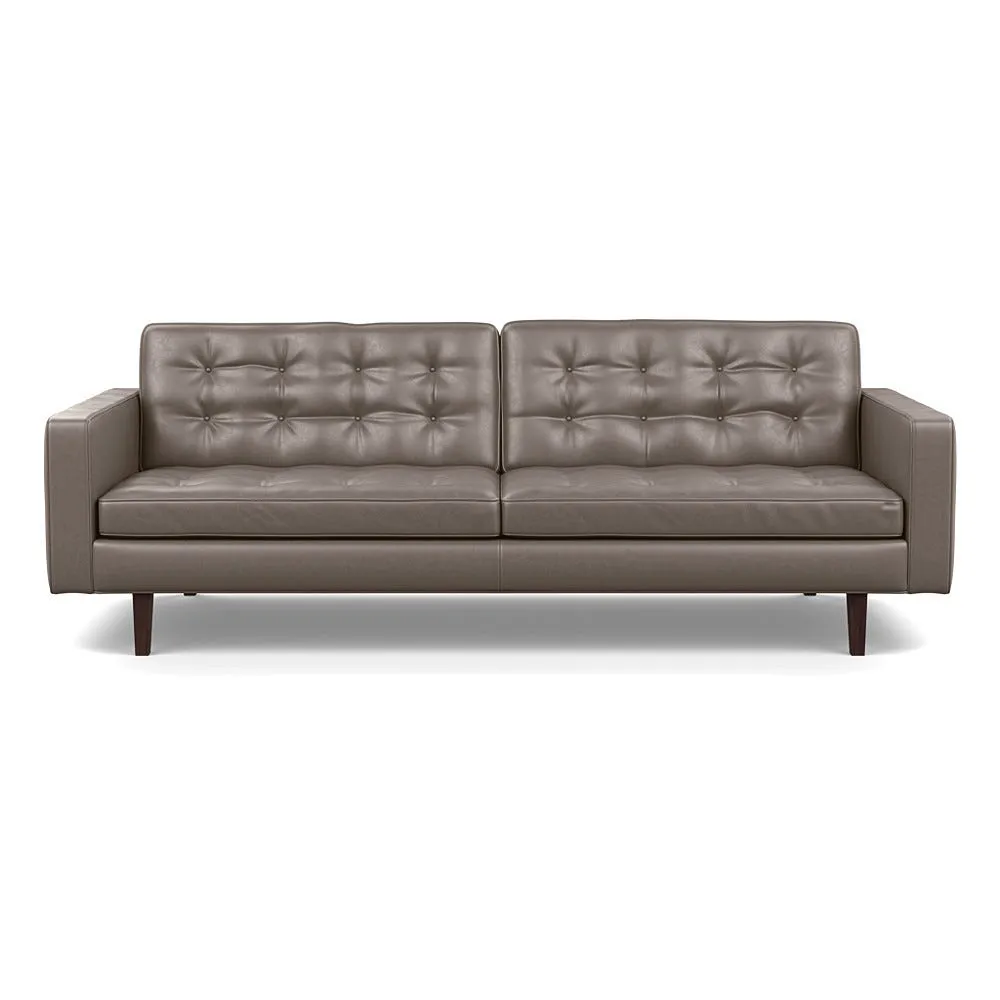 Heal's Hepburn 4 Seater Daino Leather Elephant Wenge Feet 1