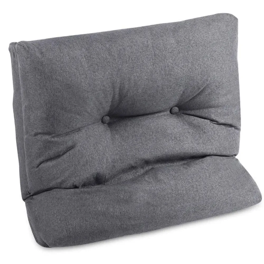 FURNITURE ONE Adjustable Cotton Rectangular Backrest Cushion, Gray -55x55 CM in Grey