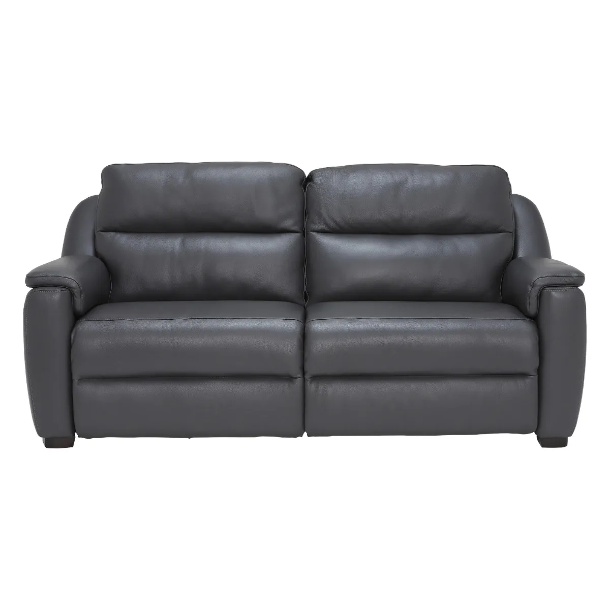 Strauss Grey Leather Recliner Loveseat