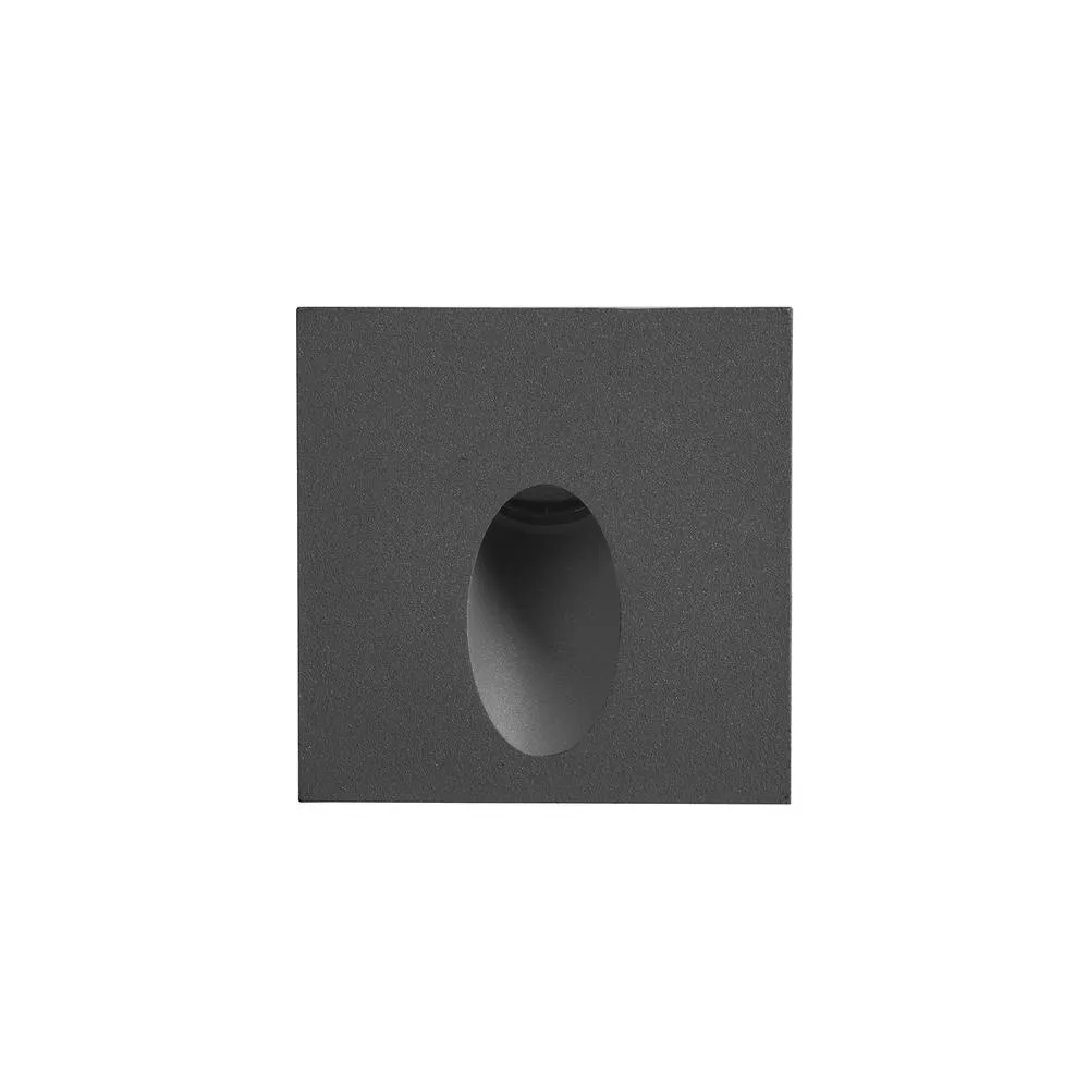 Netlighting Icon Square LED Outdoor Recessed Wall Lamp Black WarmWhite 3000K IP65 4
