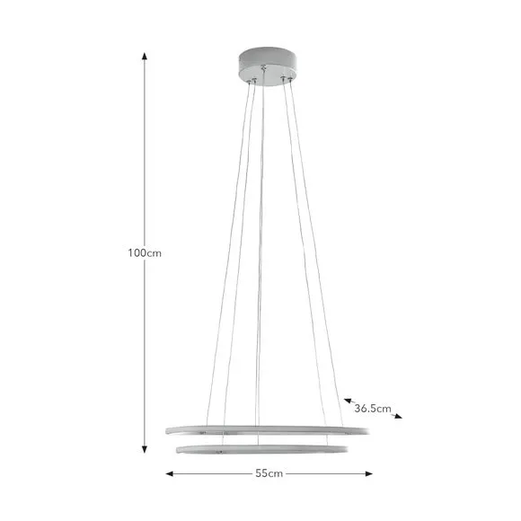 Puddle Double Hoop 2 Light Adjustable LED Ceiling Light 6