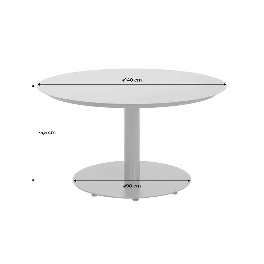 sweeek Round aluminum garden table Ø140cm seats 6 in Dark Grey 4