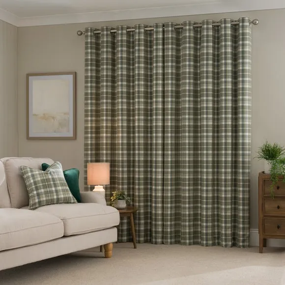 Kenmore Check Eyelet Curtains 4