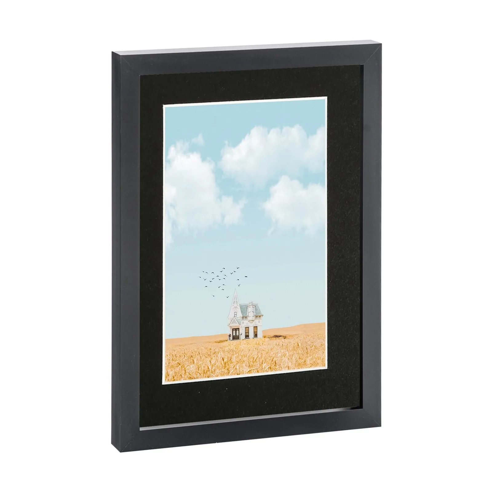 Nicola Spring Photo Frame with A5 Mount - A4 (8" x 12") - Black 1
