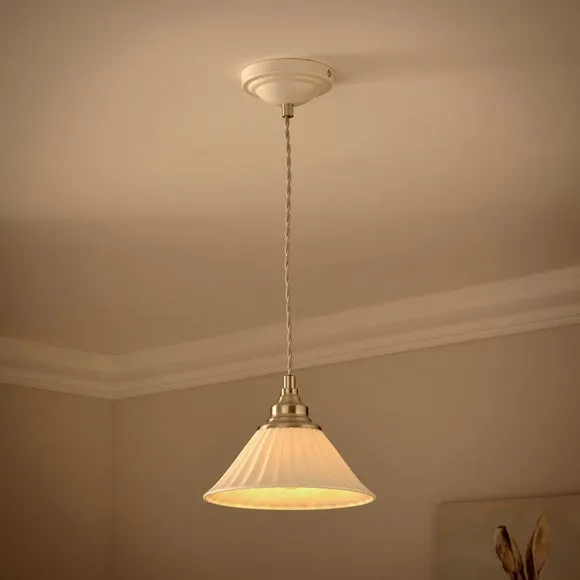 Lilbourne Ribbed Ceramic Pendant Light 2