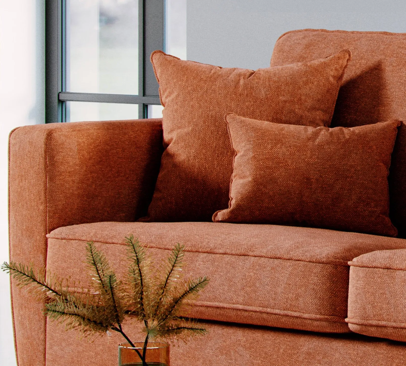 The Great Sofa Company Jackson 2 Seater Chenille Sofa in Terracotta 4