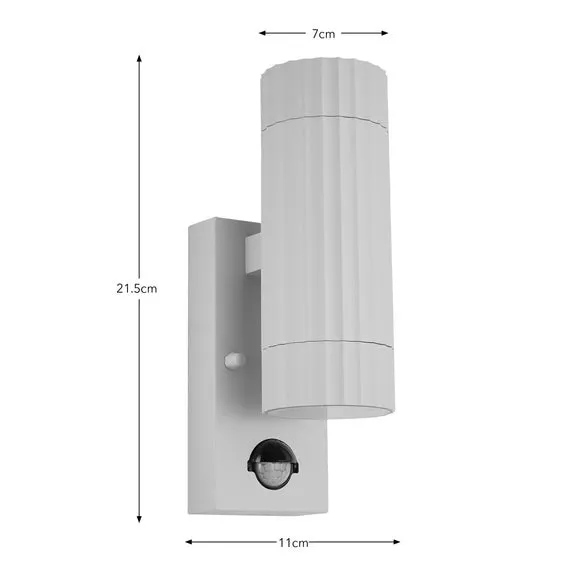 Georgi Ribbed 2 Light PIR Outdoor Wall Light 6