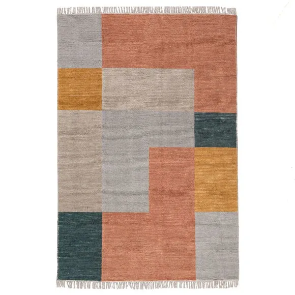 Otis Wool Patchwork Check Rug 5