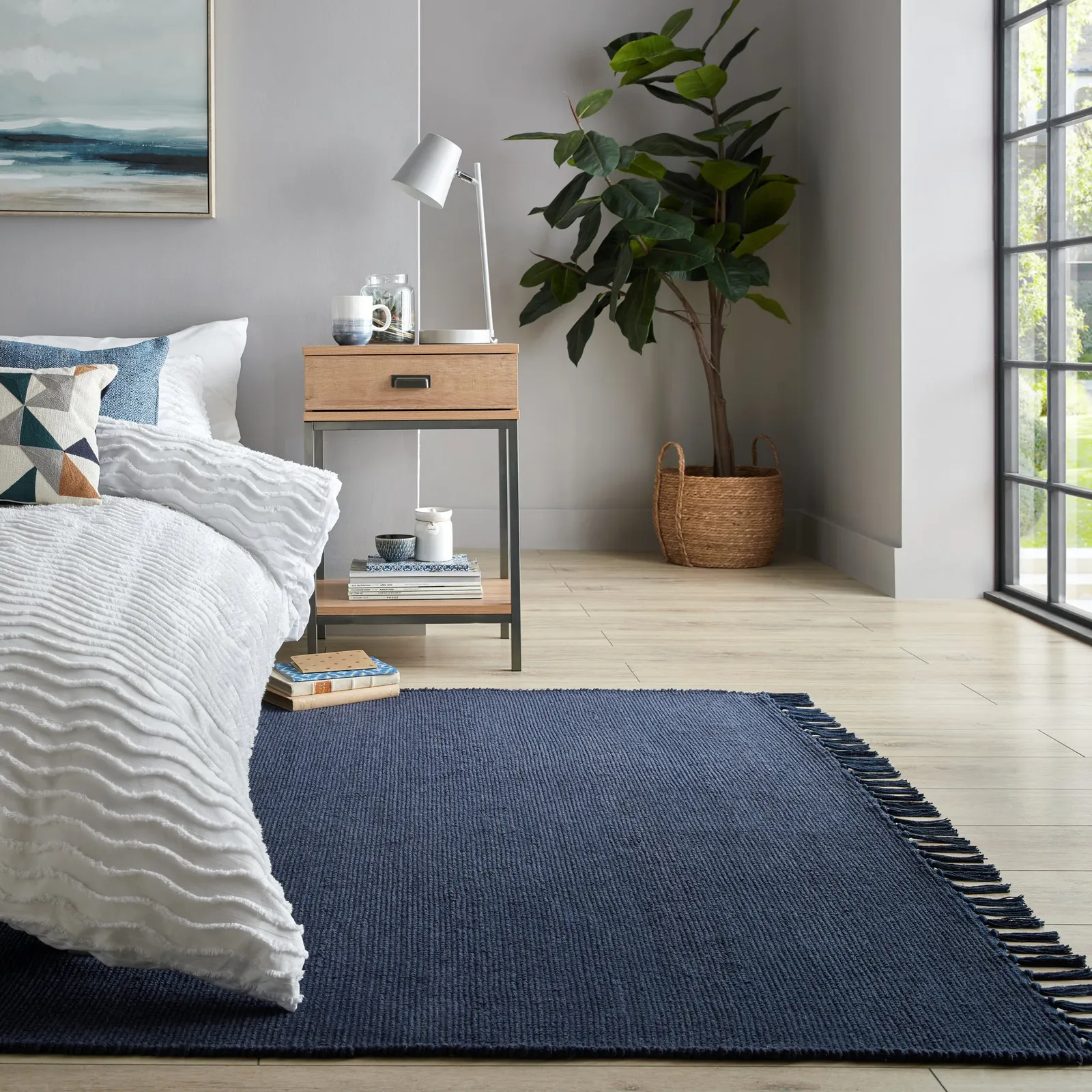 Quinn Chenille Rug Blue
