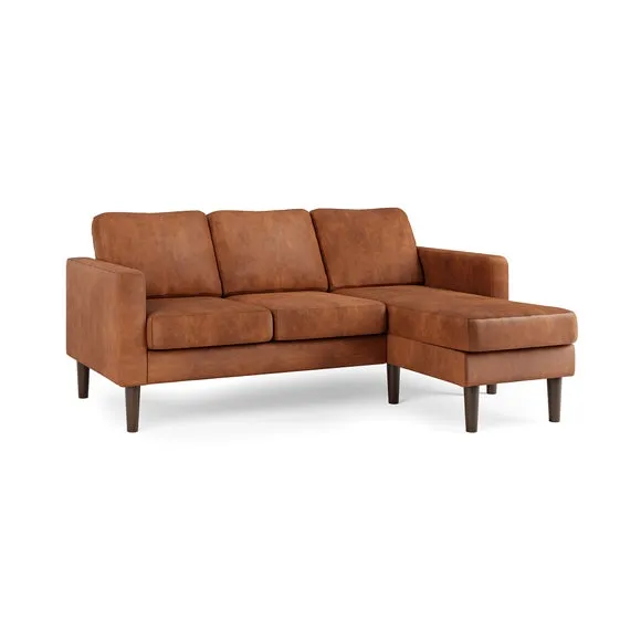 Jacob Faux Leather Compact Corner Chaise Sofa 5