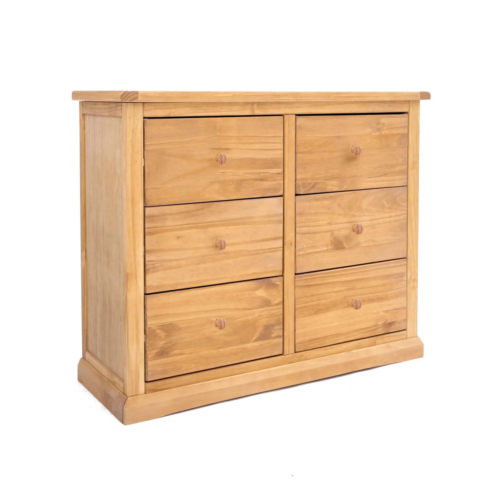 Cabinet Bits Lucca 6 Drawer Chest of Drawers Wood Knob in Light Brown 2